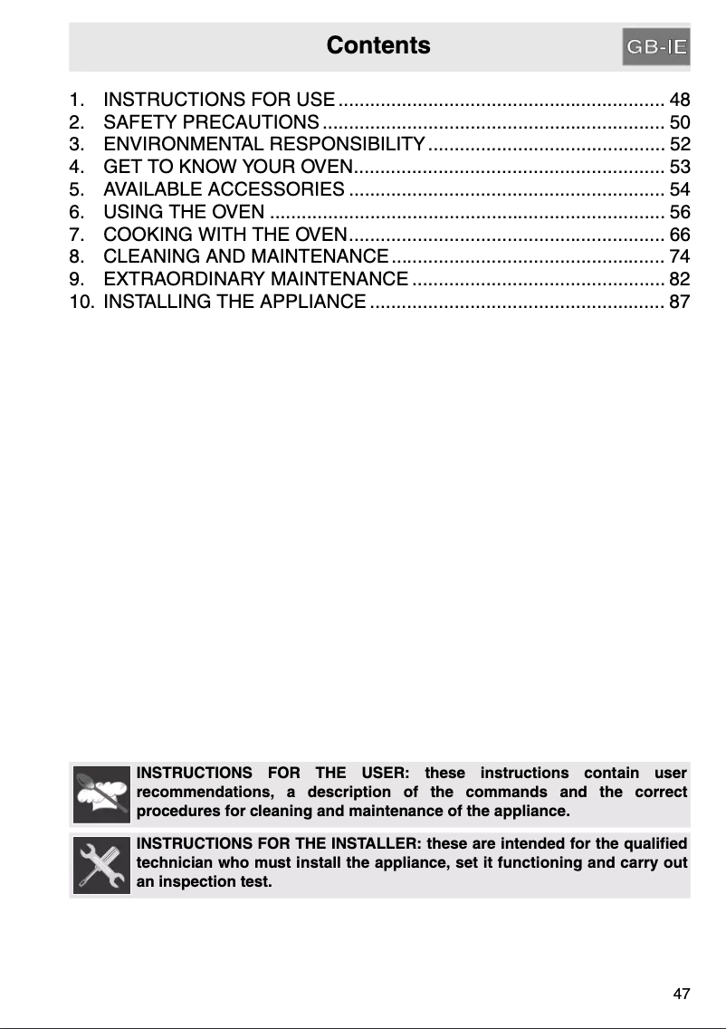 Page 1 de la notice Manuel utilisateur Smeg SC578X-8