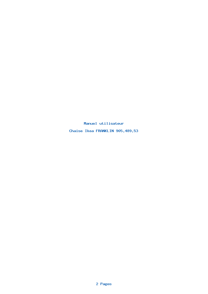 Page 1 de la notice Manuel utilisateur Ikea FRANKLIN 905.489.53