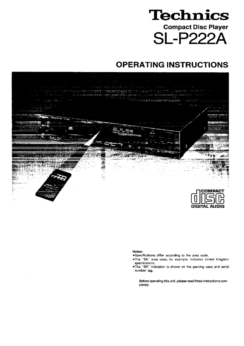 Página 1 del manual Manual de usuario Panasonic SL-P222