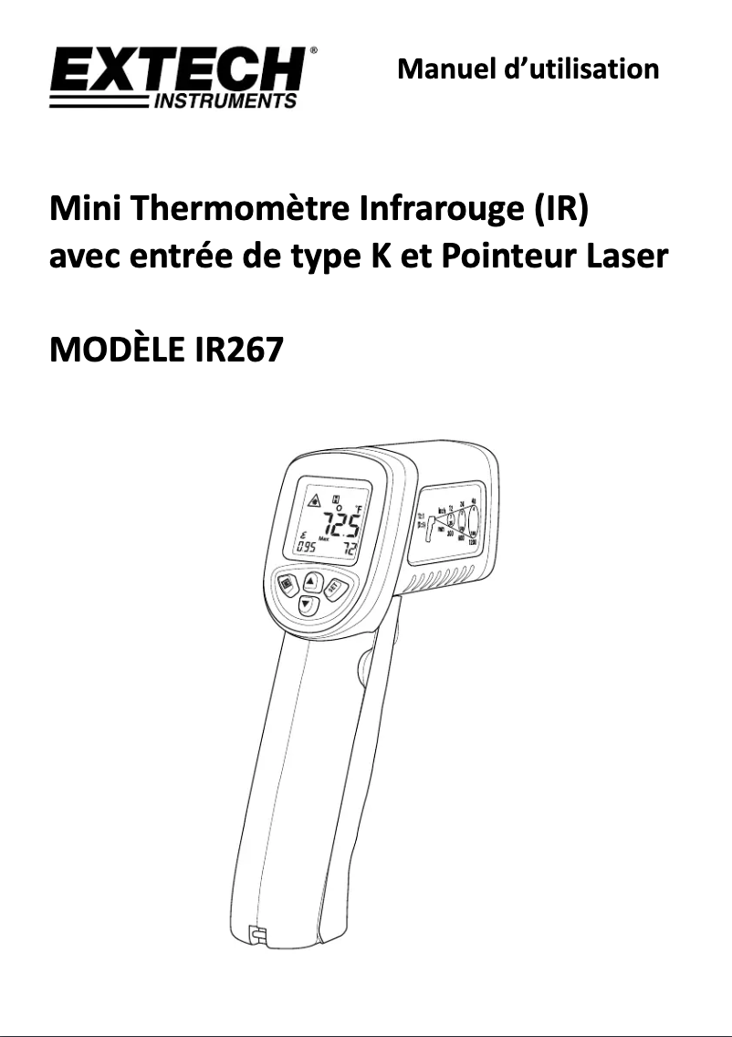 Page 1 de la notice Manuel utilisateur Extech IR267