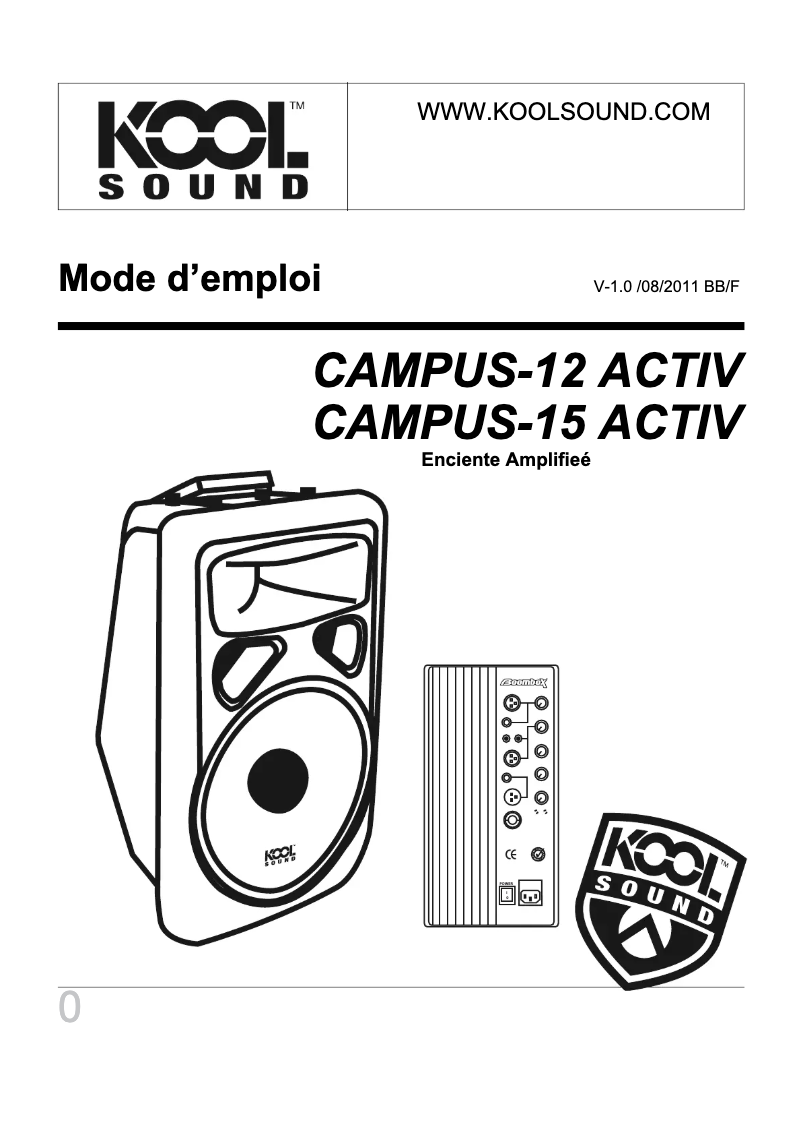 Page 1 de la notice Manuel utilisateur Koolsound CAMPUS-12 Activ