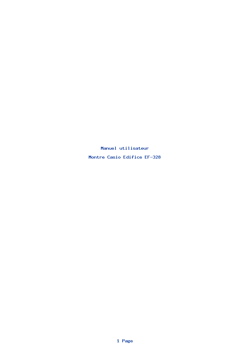 Page 1 de la notice Manuel utilisateur Casio Edifice EF-328