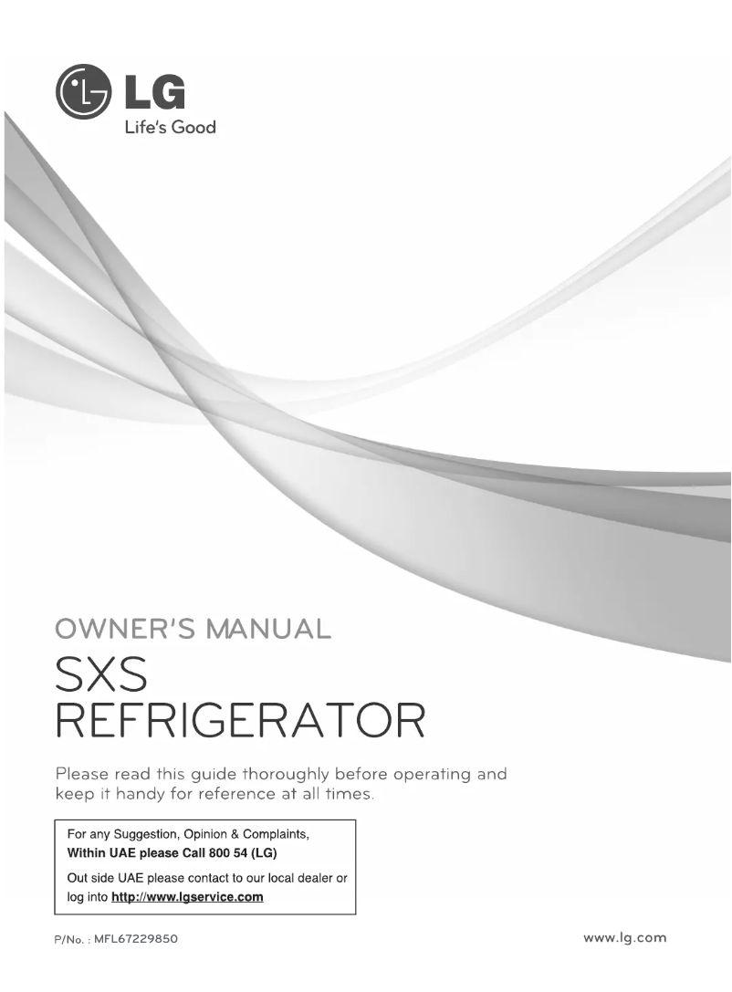 Page 1 de la notice Manuel utilisateur LG GR-L257ATYN