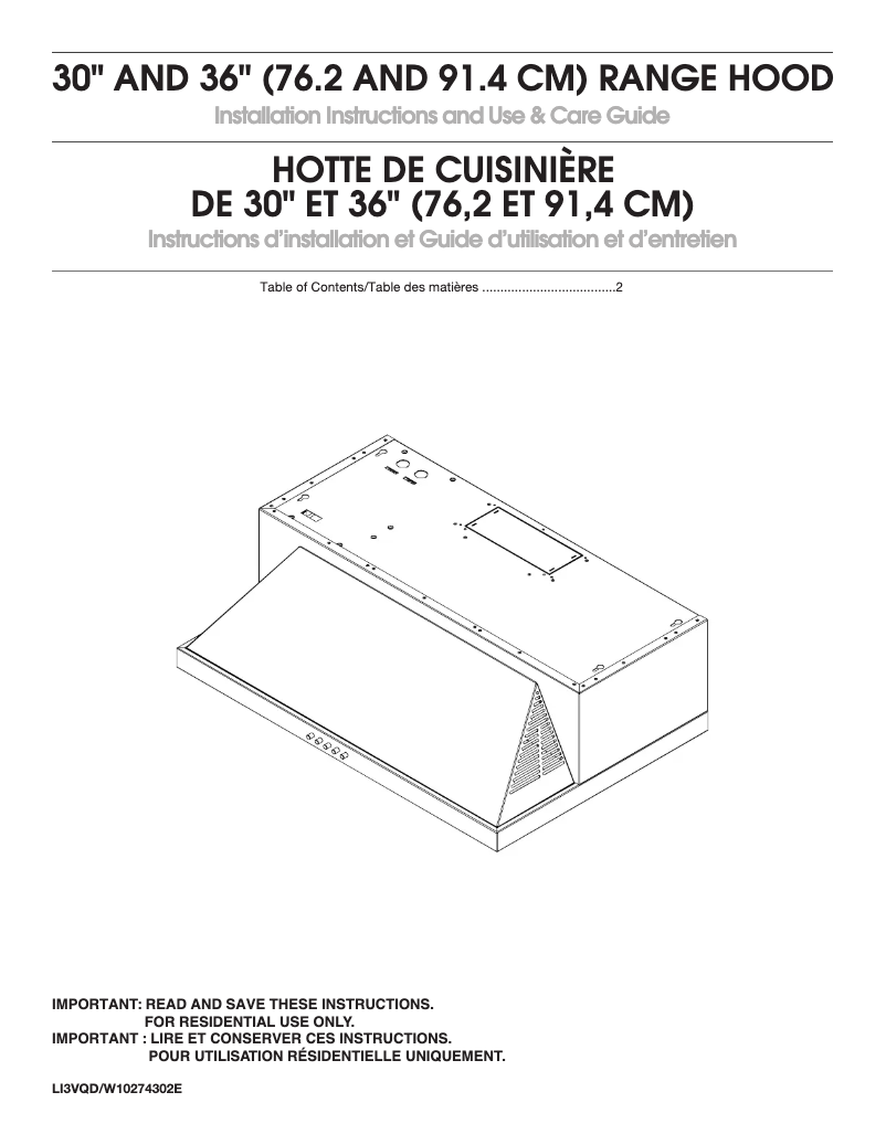 Page 1 de la notice Manuel d'utilisation et d'entretien Maytag UXT5530AAS