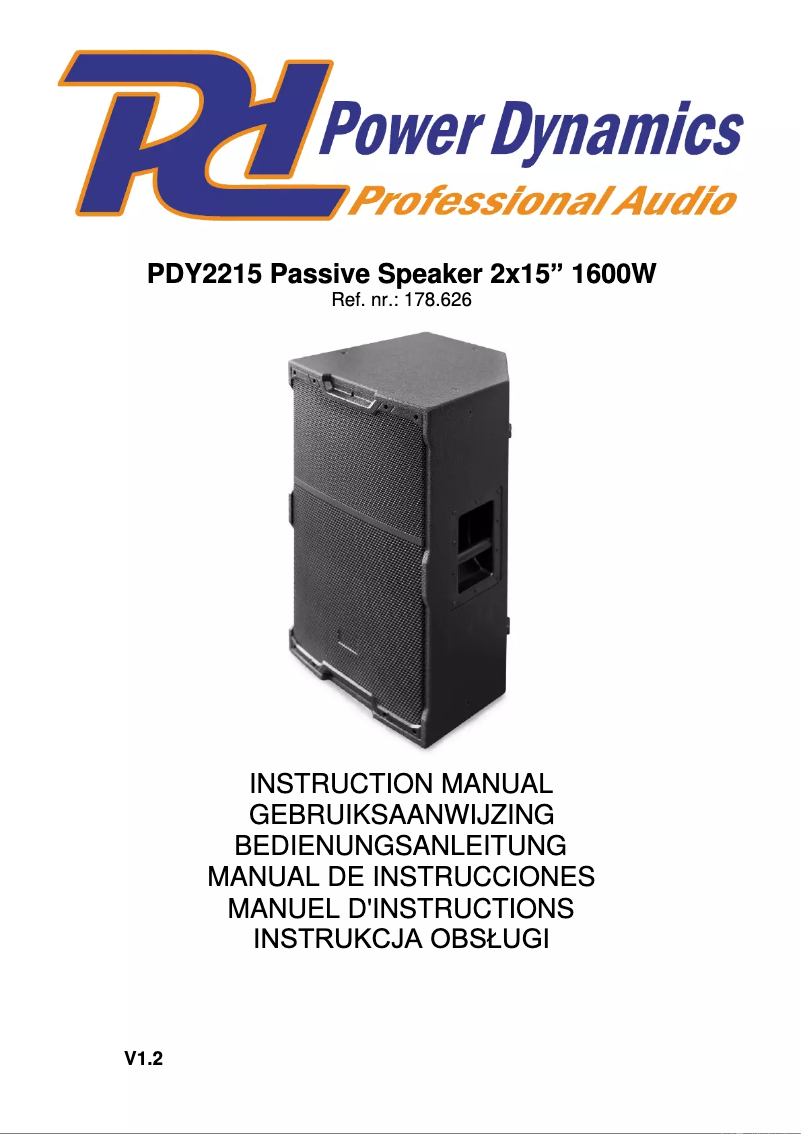 Page 1 de la notice Manuel utilisateur Power Dynamics PDY2215