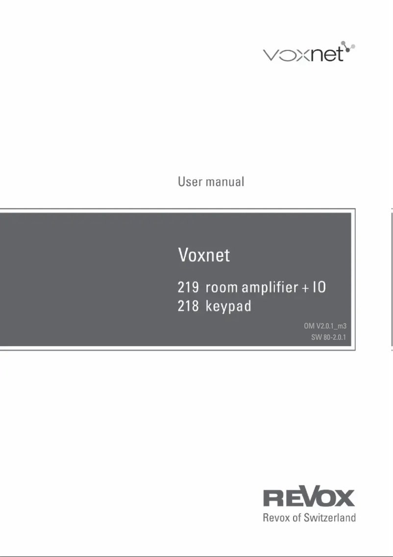Page 1 de la notice Manuel utilisateur Revox Voxnet V219