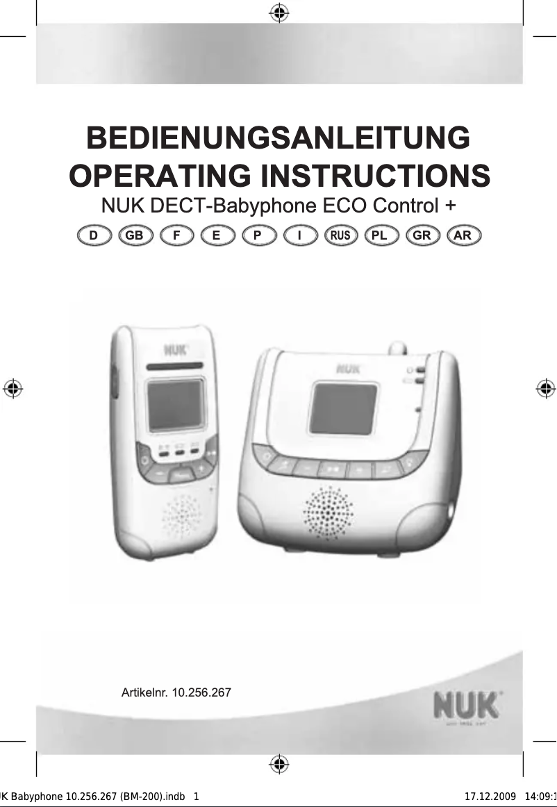 Page 1 of the manual User Manual NUK DECT Eco Control+
