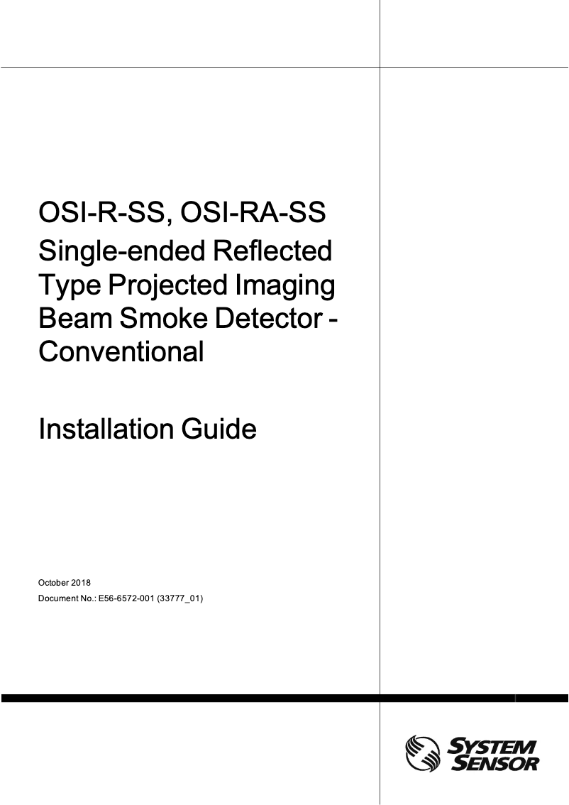 Page 1 de la notice Manuel utilisateur System Sensor OSI-R-SS