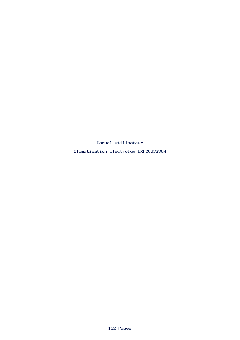 Page 1 de la notice Manuel utilisateur Electrolux EXP26U338CW