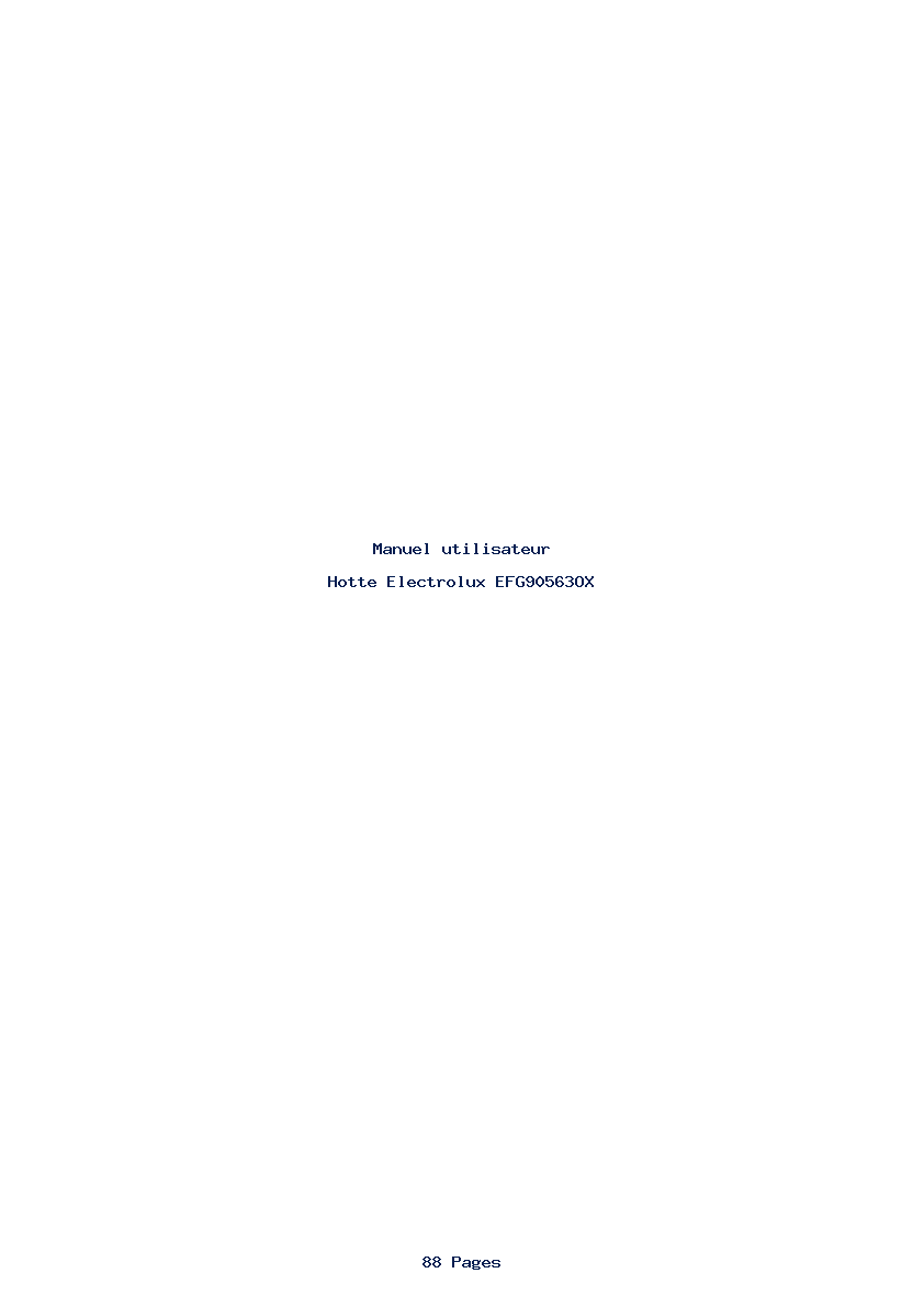 Page 1 de la notice Manuel utilisateur Electrolux EFG90563OX