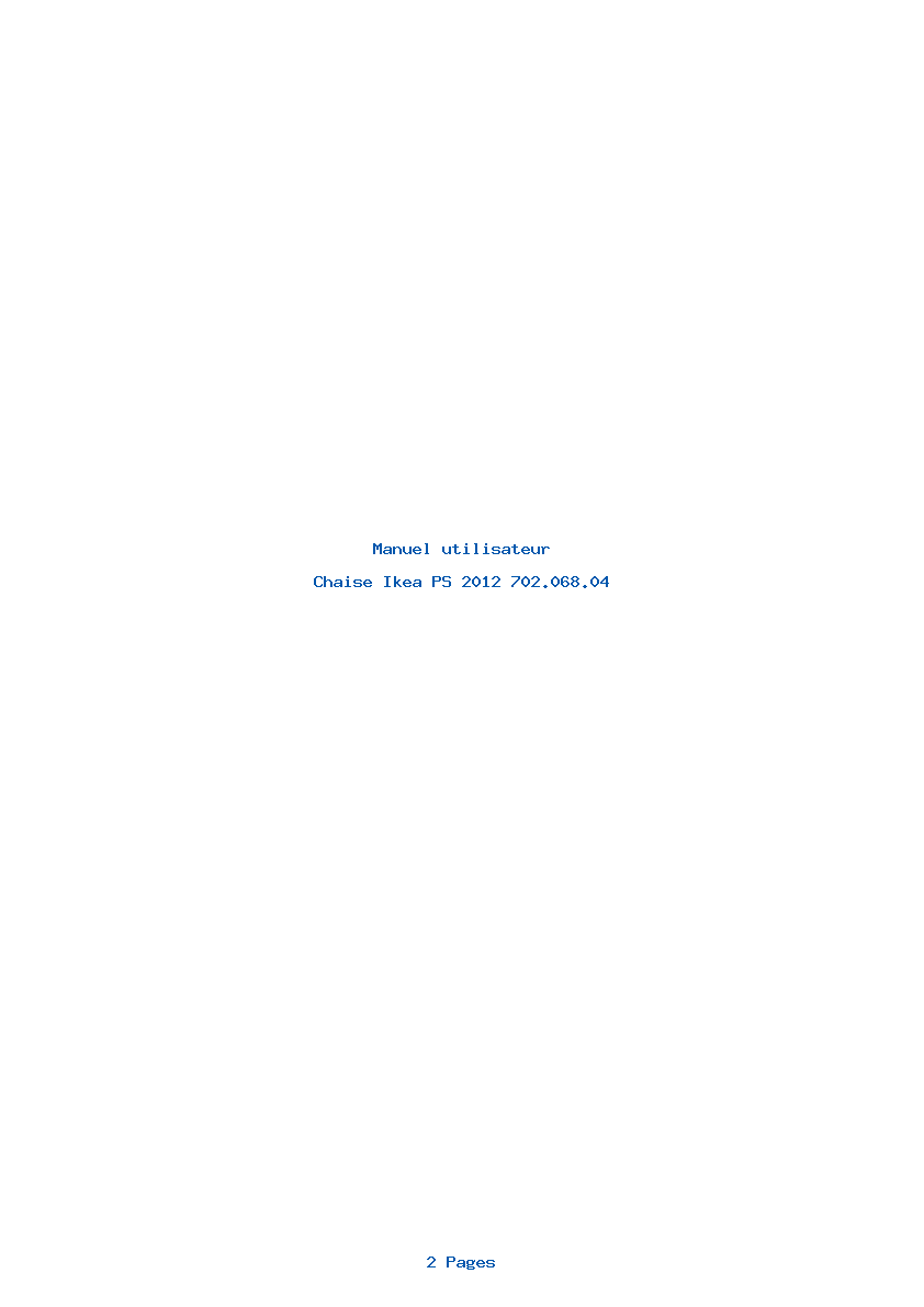 Page 1 de la notice Manuel utilisateur Ikea PS 2012 702.068.04