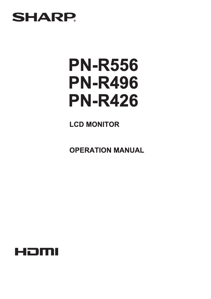 Page 1 de la notice Manuel utilisateur Sharp PN-R426
