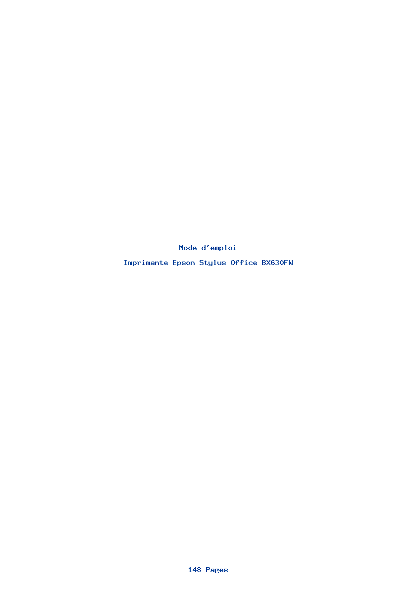 Image de la première page du manuel de l'appareil Stylus Office BX630FW