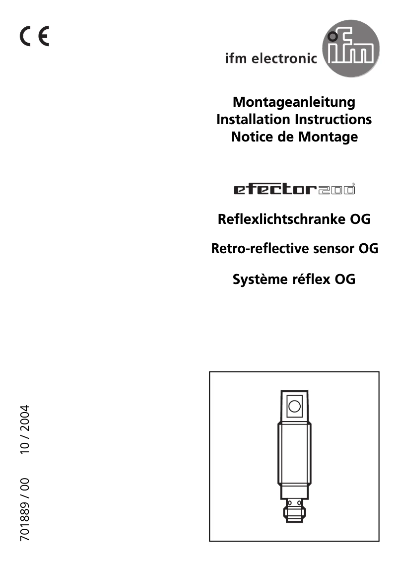 Page 1 de la notice Manuel utilisateur IFM OG5125