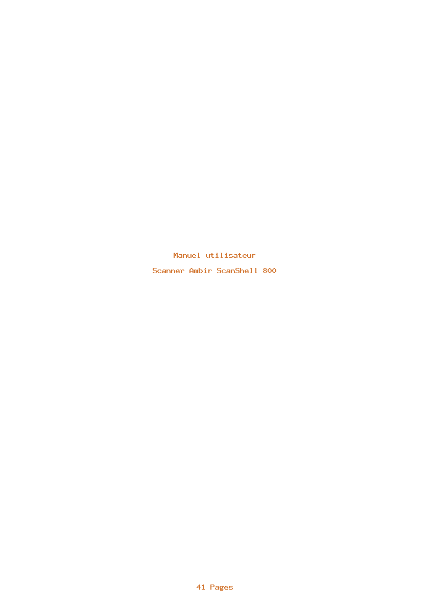Page 1 de la notice Manuel utilisateur Ambir ScanShell 800