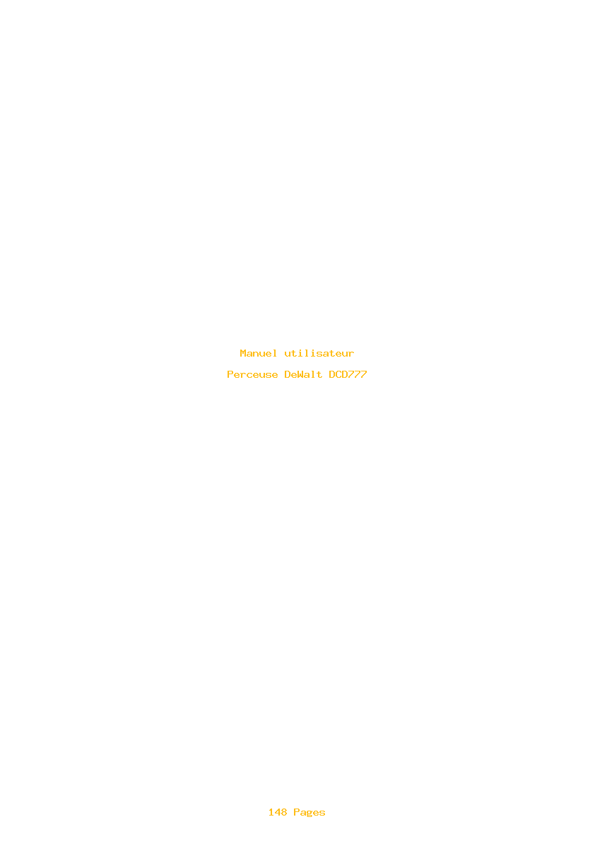 Page 1 de la notice Manuel utilisateur DeWalt DCD777