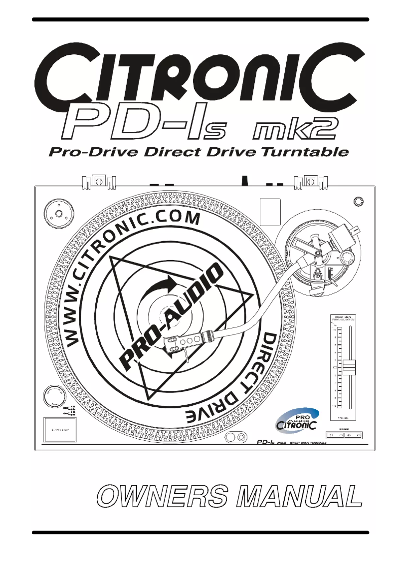 Page 1 de la notice Manuel utilisateur Citronic PD-1S MK2