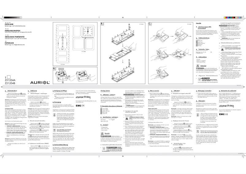Page 1 de la notice Manuel utilisateur Auriol Z31204A
