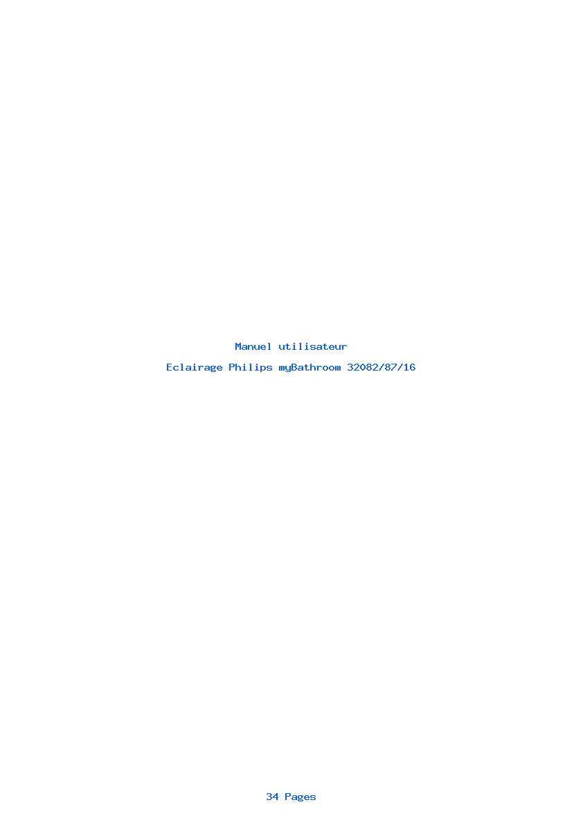 Page 1 de la notice Manuel utilisateur Philips myBathroom 32082/87/16