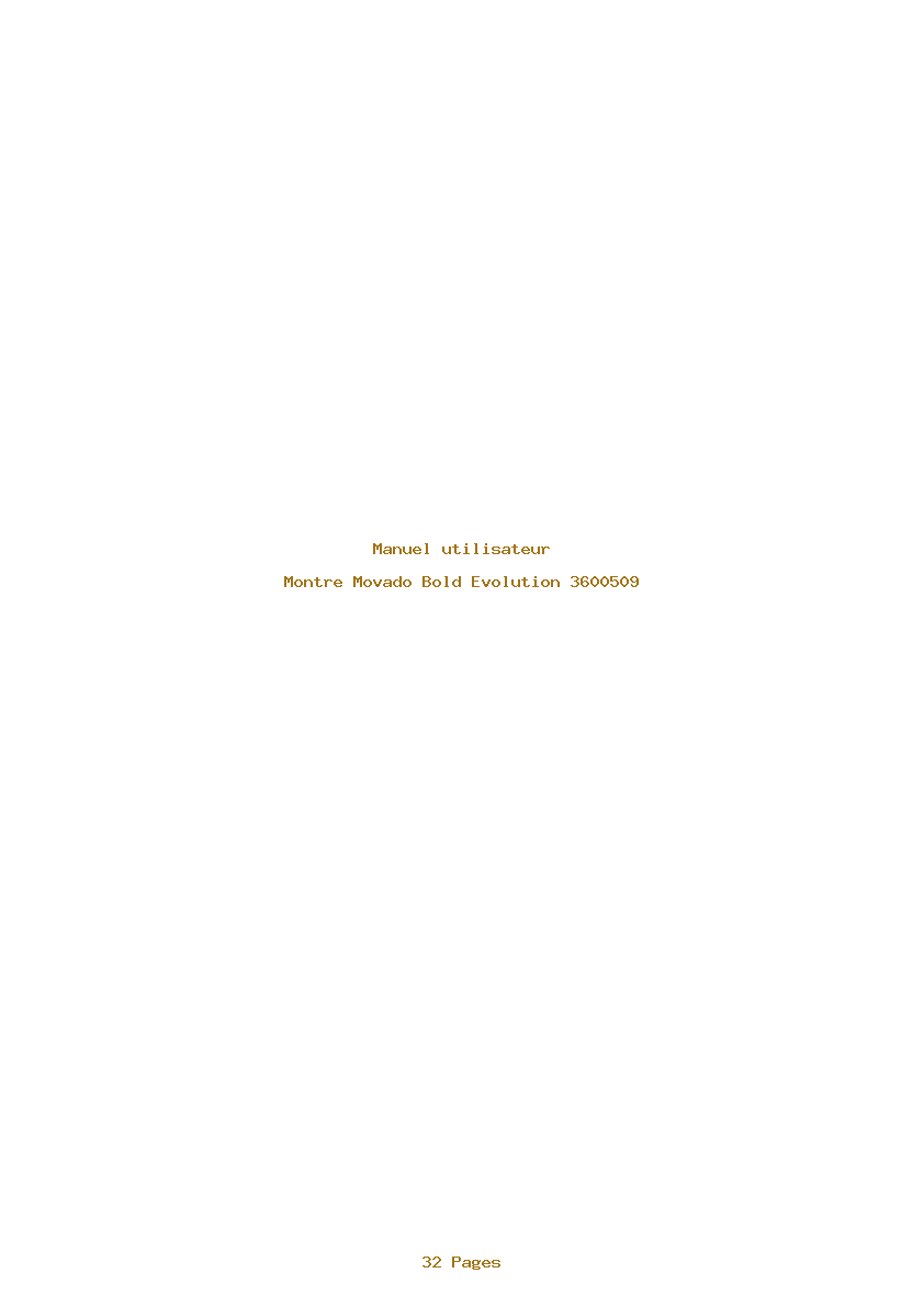 Page 1 de la notice Manuel utilisateur Movado Bold Evolution 3600509