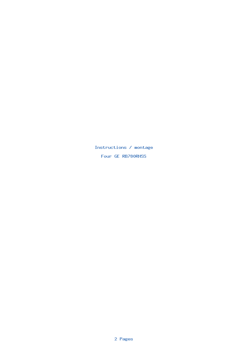 Page 1 de la notice Instructions / montage GE RB780RHSS