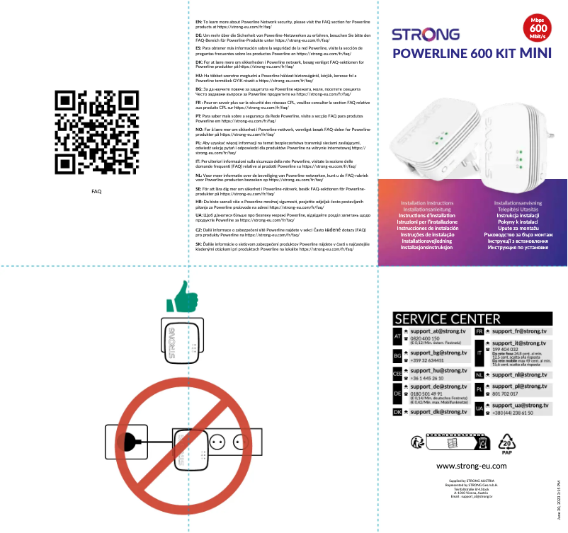 Page 1 de la notice Manuel utilisateur Strong Powerline 600 Duo Mini