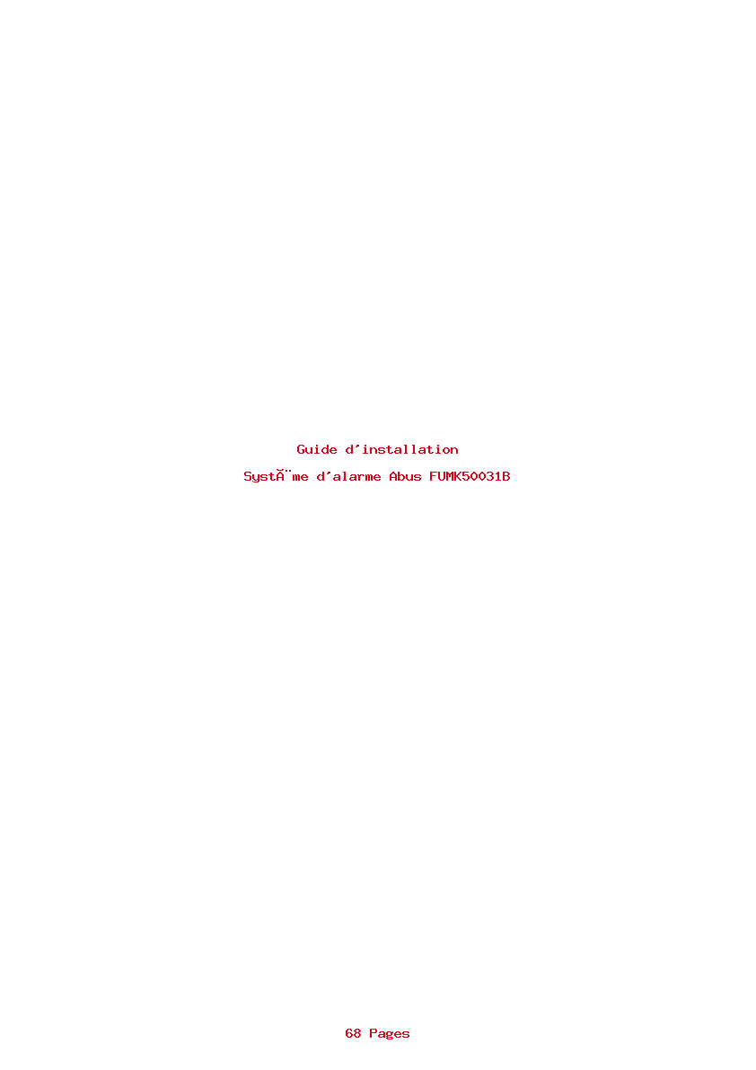 Page 1 de la notice Guide d'installation Abus FUMK50031B