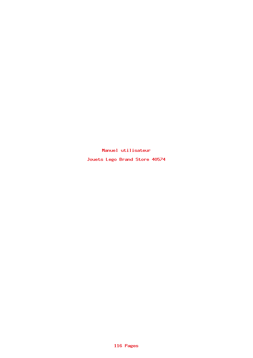 Page 1 de la notice Manuel utilisateur Lego Brand Store 40574