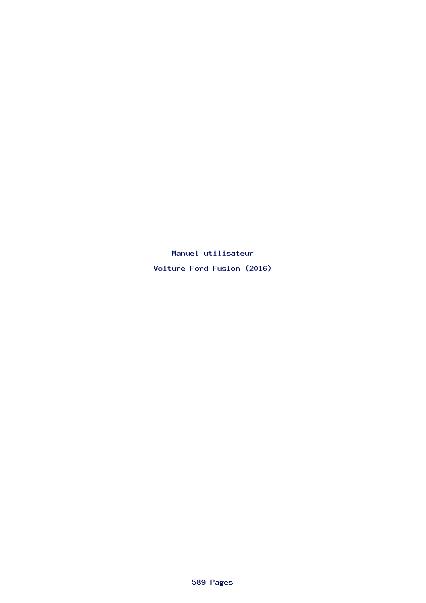 Page 1 de la notice Manuel utilisateur Ford Fusion (2016)