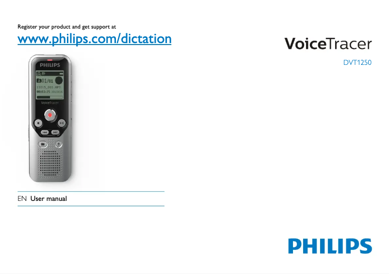 Página 1 del manual Manual de usuario Philips Voice Tracer DVT1250