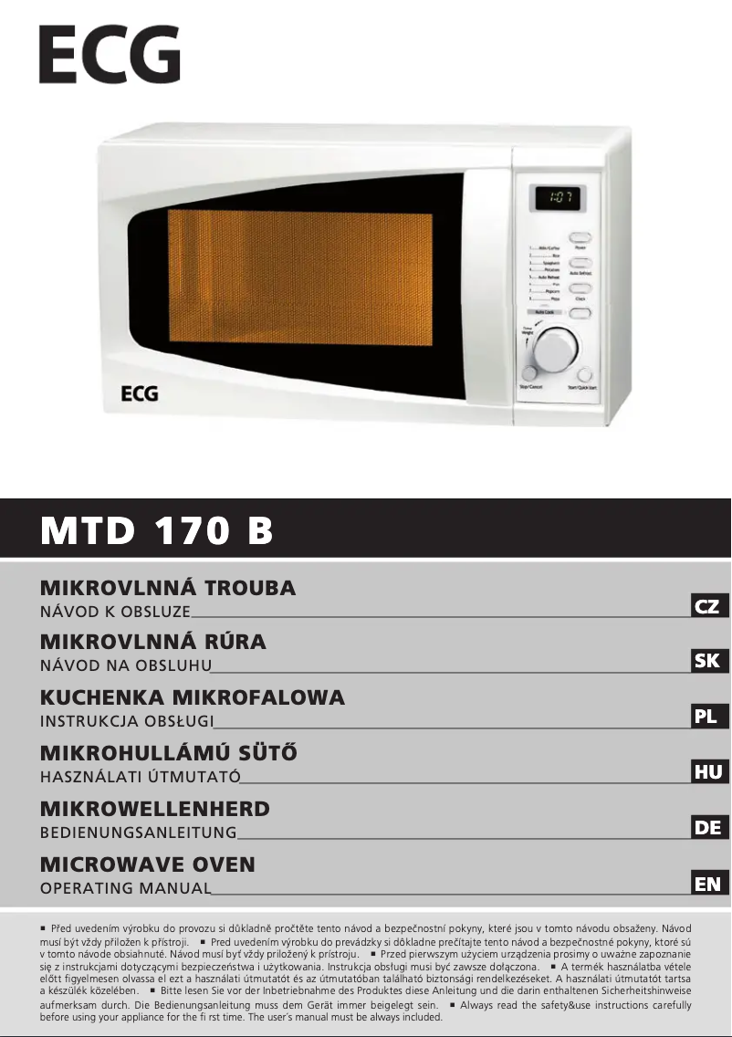 Página 1 del manual Manual de usuario ECG MTD 170 B