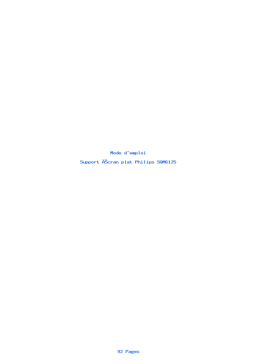 Page 1 de la notice Mode d'emploi Philips SQM6125