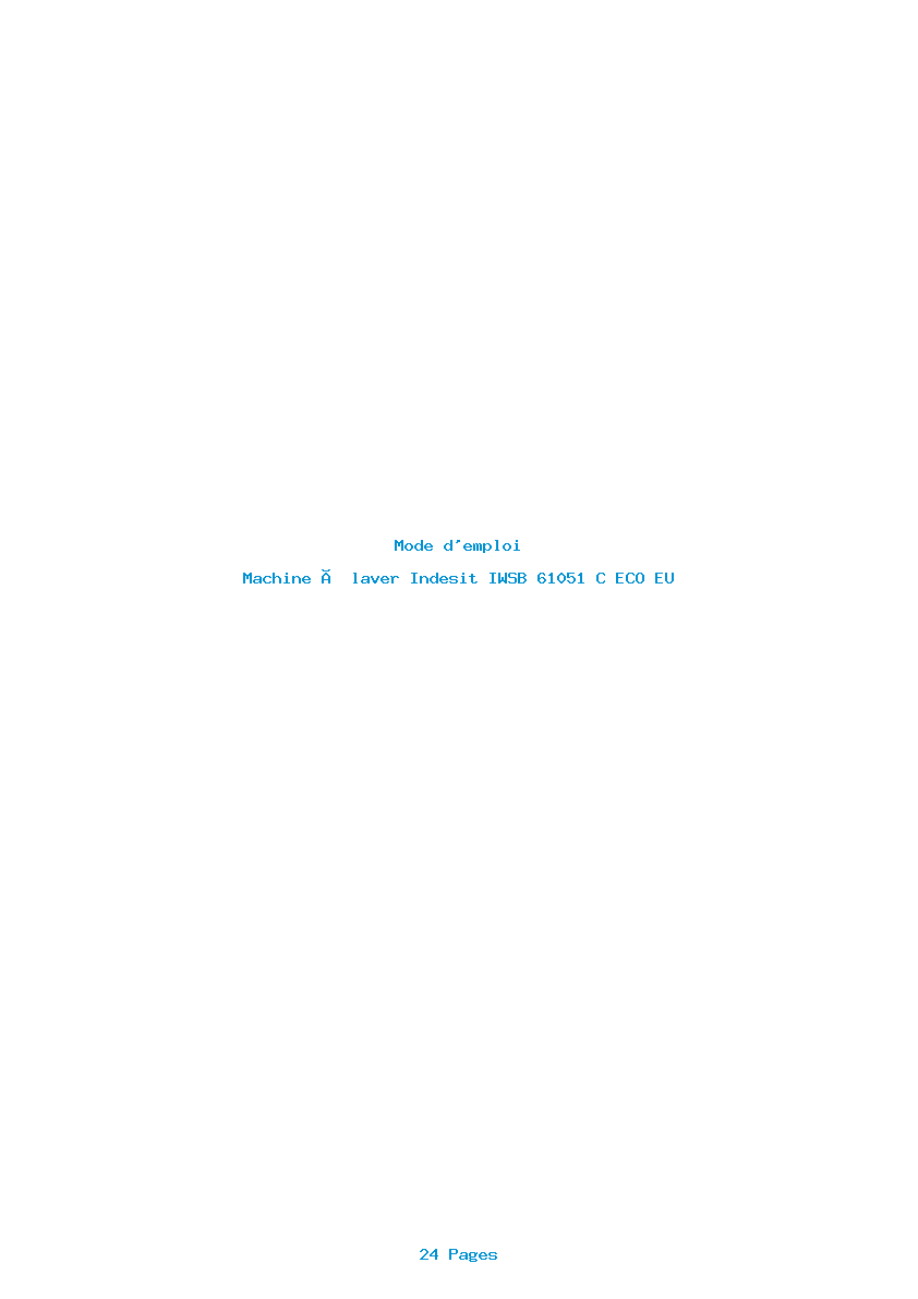 Page 1 de la notice Mode d'emploi Indesit IWSB 61051 C ECO EU
