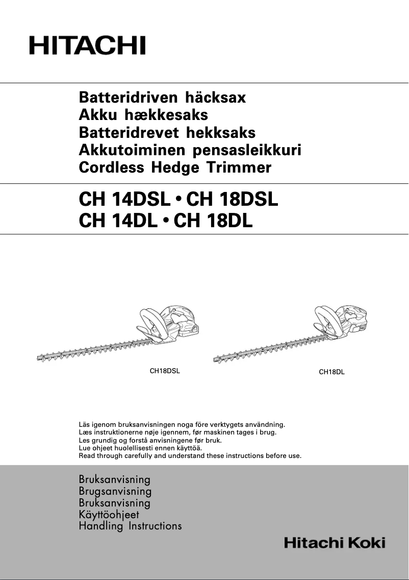 Página 1 del manual Manual de usuario Hitachi CH 18DL