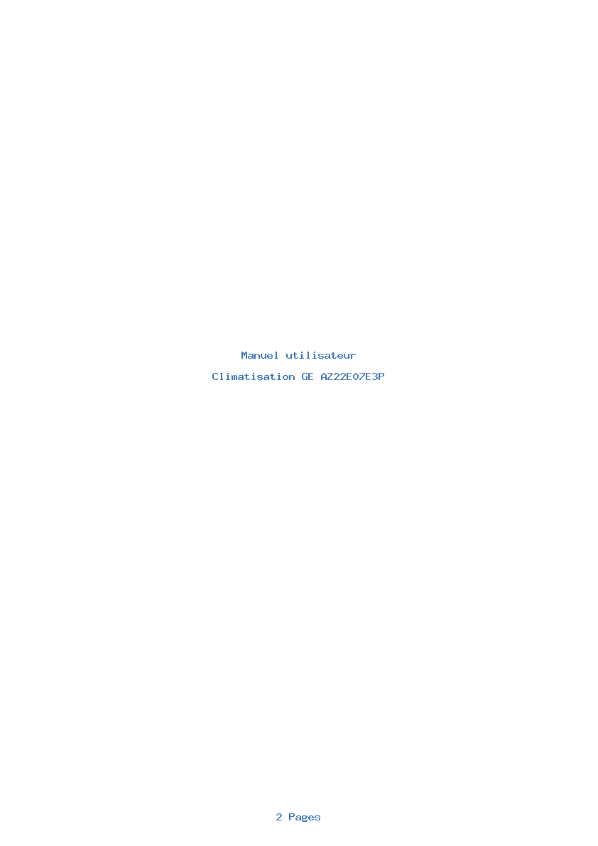 Image de la première page du manuel de l'appareil AZ22E07E3P