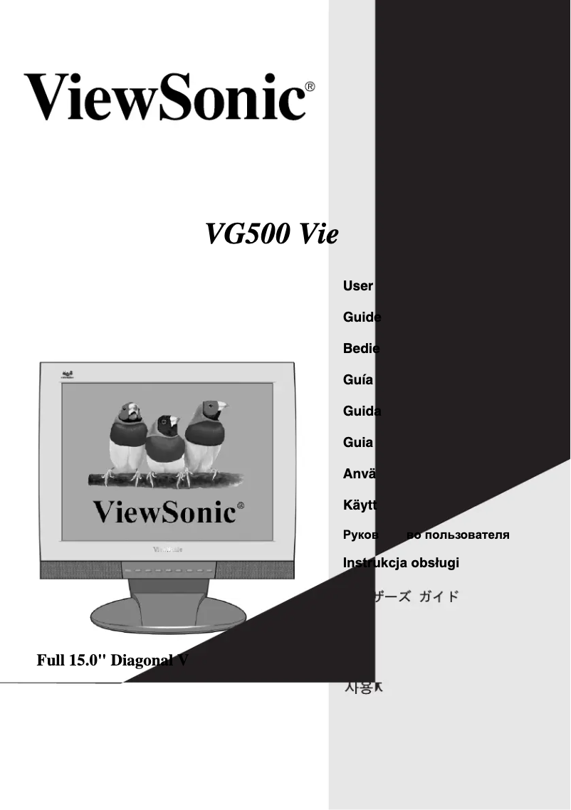 Página 1 del manual Manual de usuario Viewsonic Graphic VG500