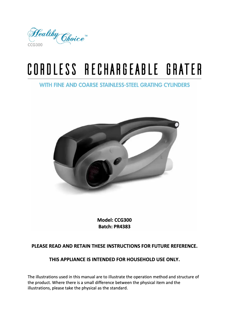 Page 1 de la notice Manuel utilisateur Healthy Choice CCG300
