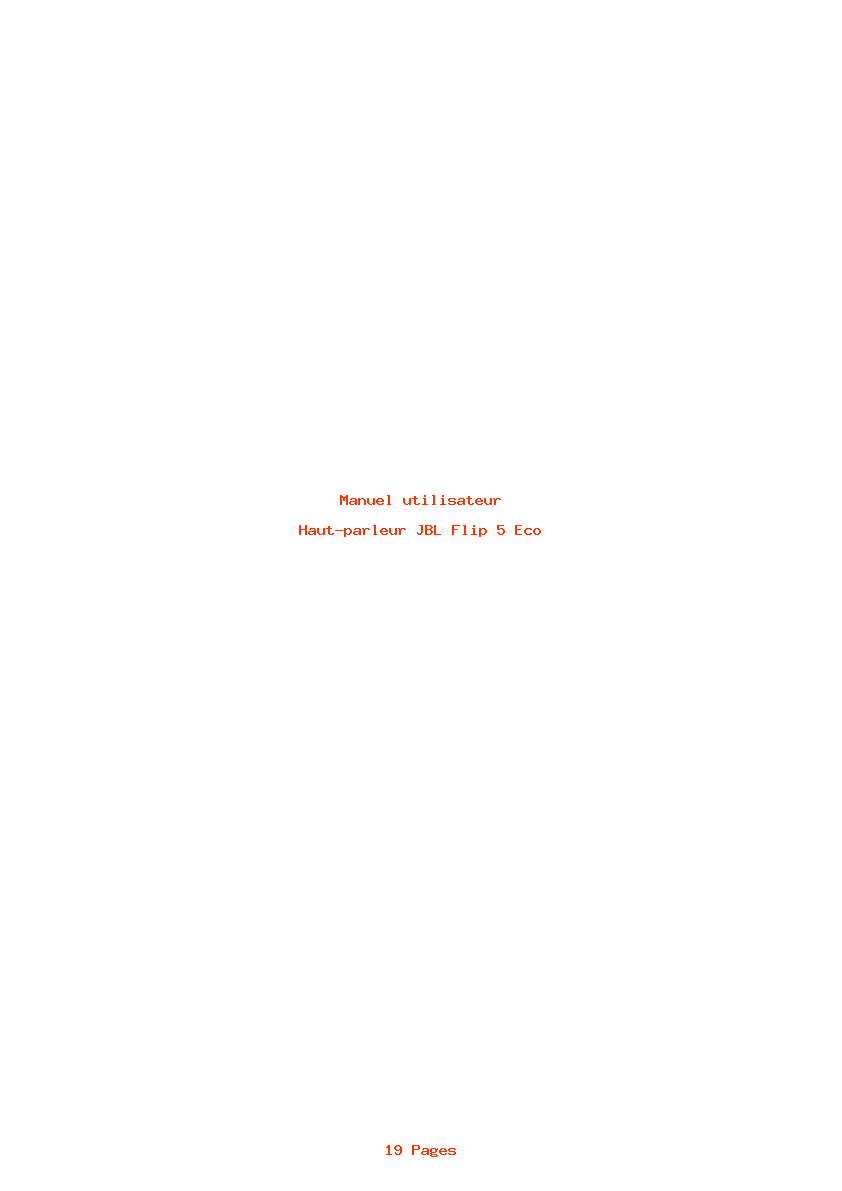 Page 1 de la notice Manuel utilisateur JBL Flip 5 Eco
