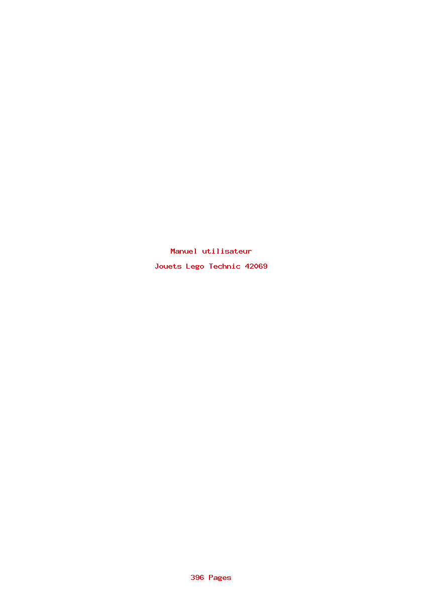Page 1 de la notice Manuel utilisateur Lego Technic 42069