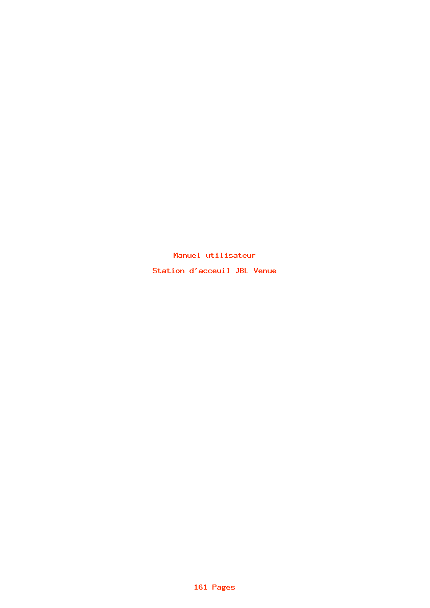 Page 1 de la notice Manuel utilisateur JBL Venue