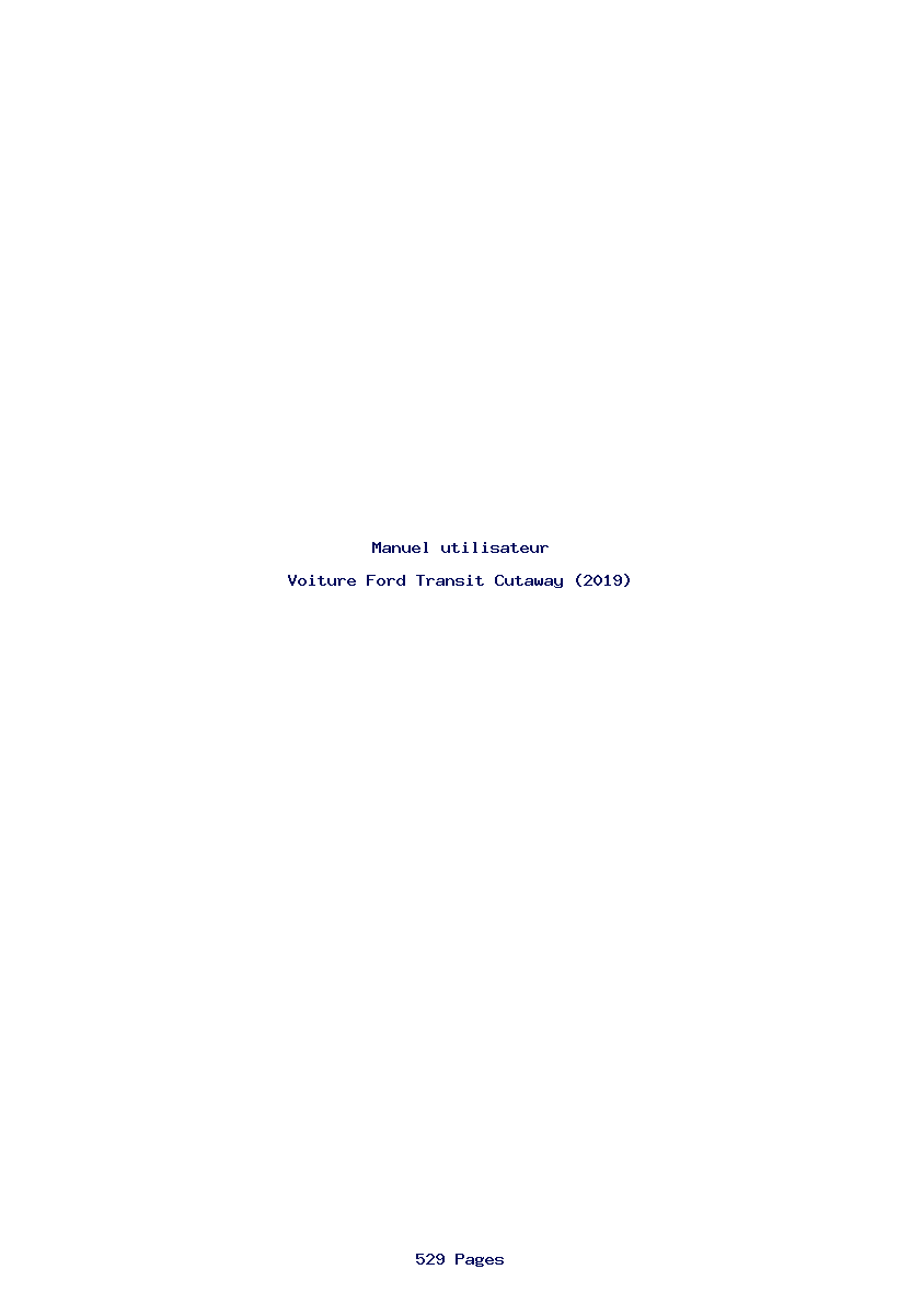 Page 1 de la notice Manuel utilisateur Ford Transit Cutaway (2019)