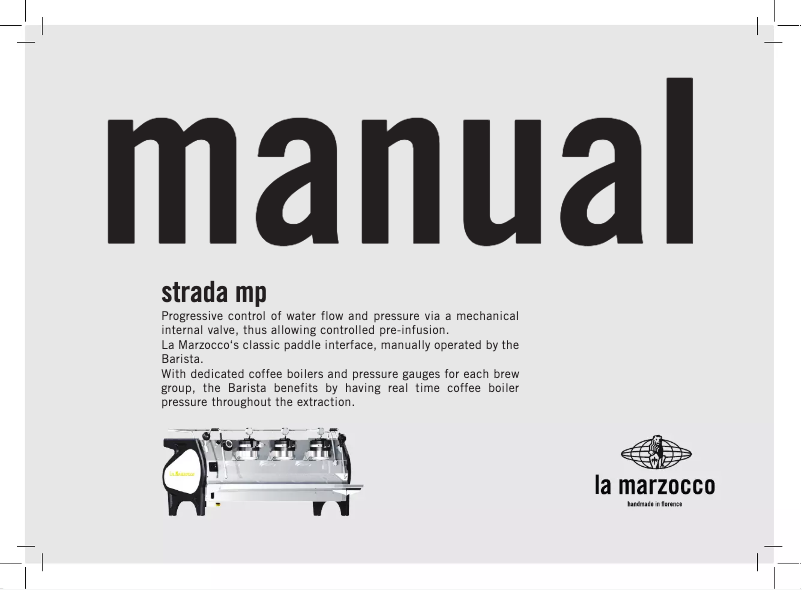 Page 1 de la notice Manuel utilisateur La Marzocco Strada MP