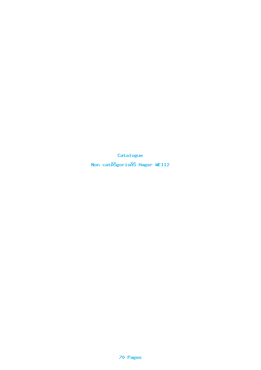 Page 1 de la notice Catalogue Hager WE112