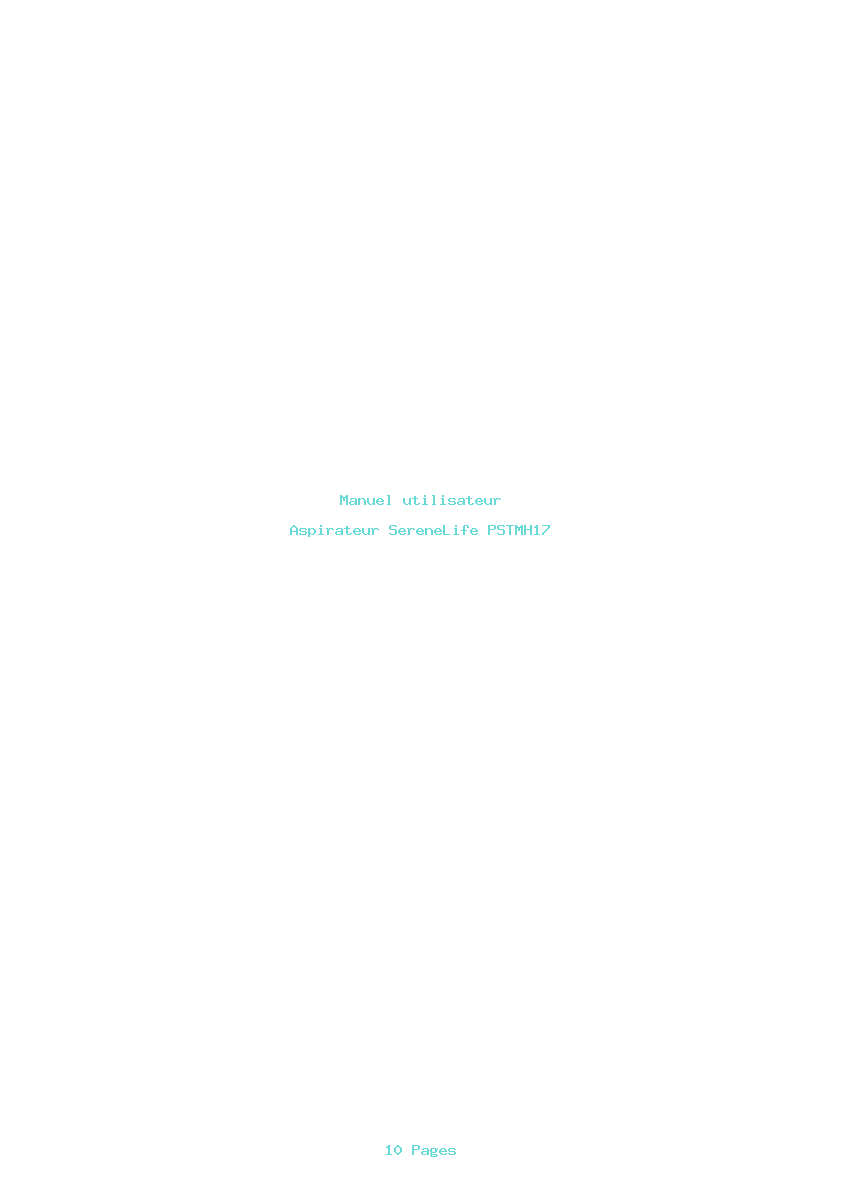 Page 1 de la notice Manuel utilisateur SereneLife PSTMH17