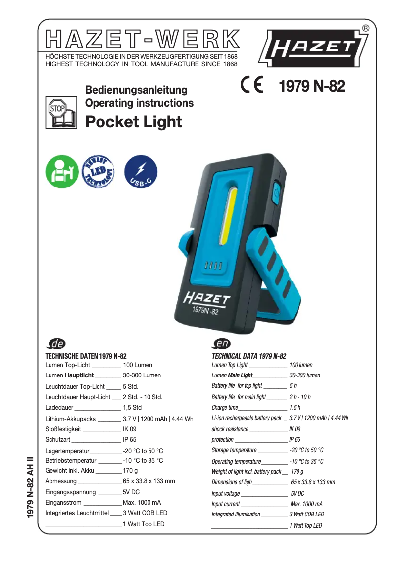 Page 1 de la notice Manuel utilisateur Hazet 1979N-82