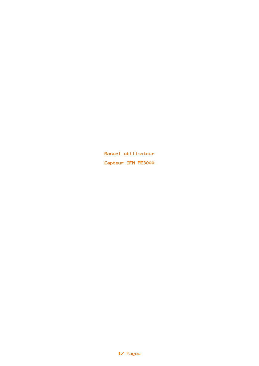 Image de la première page du manuel de l'appareil PE3000