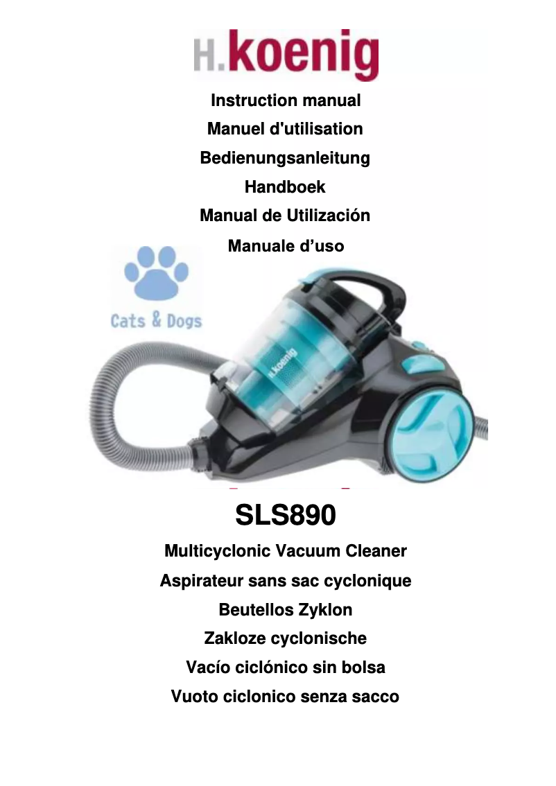 Page 1 of the manual User Manual H.Koenig SLS890