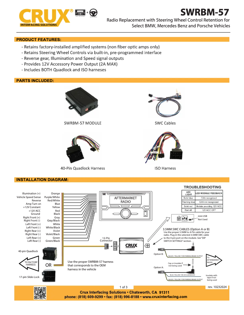 Página 1 del manual Manual de usuario CRUX SWRBM-57