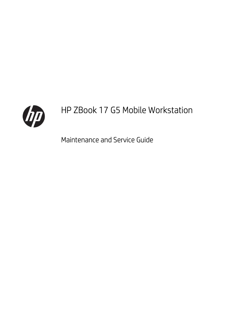 Página 1 del manual Manual de uso y mantenimiento HP ZBook 17 G5
