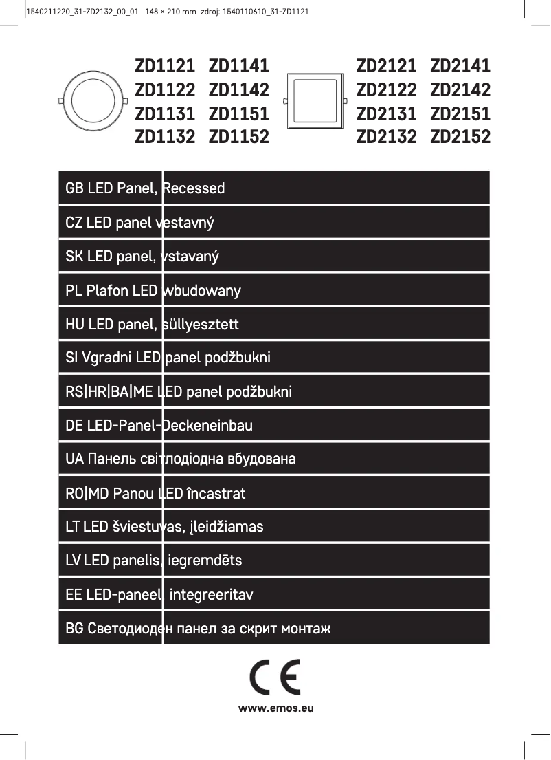 Page 1 de la notice Manuel utilisateur Emos ZD2132